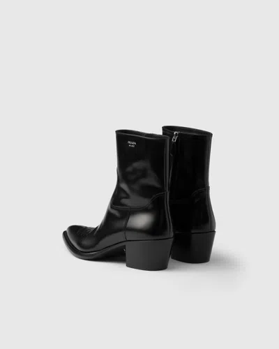 Prada Brushed Leather Booties