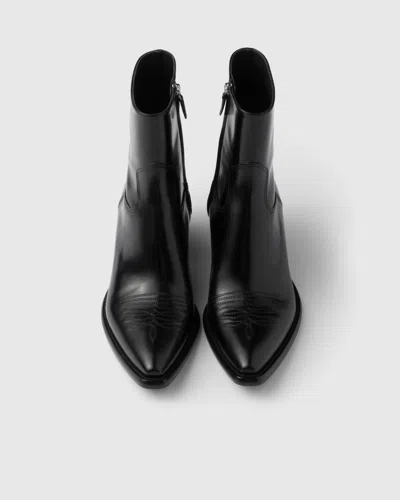Prada Brushed Leather Booties