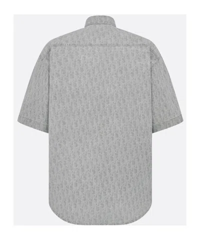 Dior Oblique Short-sleeved Overshirt In Gray