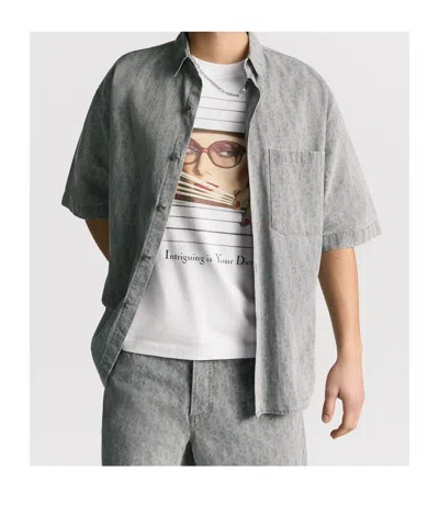 Dior Oblique Short-sleeved Overshirt In Gray