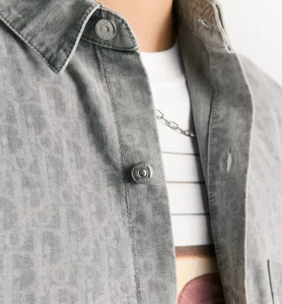 Dior Oblique Short-sleeved Overshirt In Gray