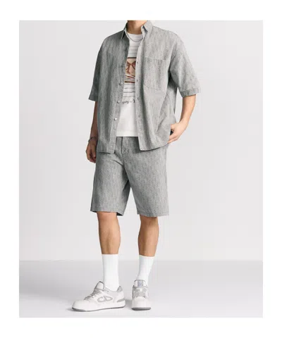 Dior Oblique Short-sleeved Overshirt In Gray