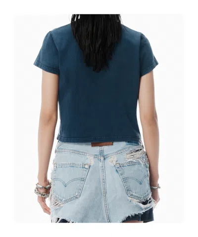 Alexander Wang Short Sleeved Crewneck T-shirt In Blue
