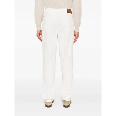 Brunello Cucinelli Cotton Trousers With Belt Loops And Rolled Cuffs