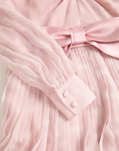 Valentino Plus De Pois Printed Crepe Chiffon Maxi Skirt In Pink