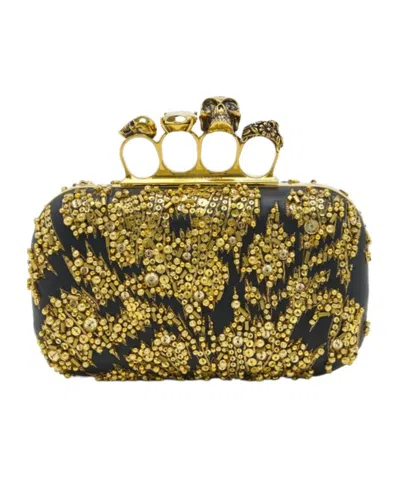 Alexander Mcqueen Embellished Skull Knuckle Clutch Bag