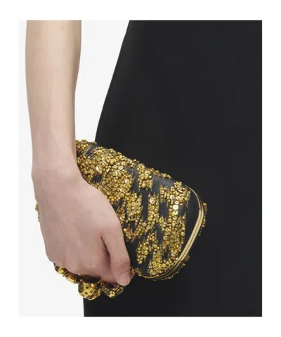 Alexander Mcqueen Embellished Skull Knuckle Clutch Bag