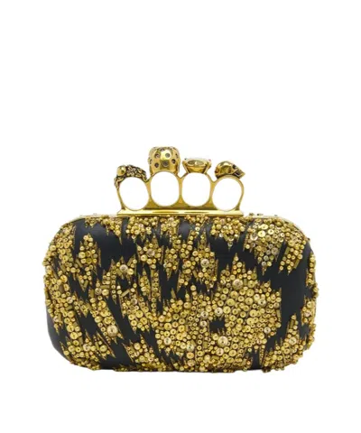 Alexander Mcqueen Embellished Skull Knuckle Clutch Bag