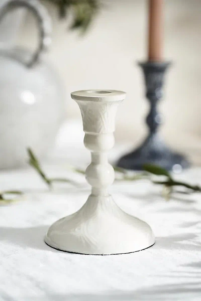 Terrain Textured Enamel Taper Holder, Small
