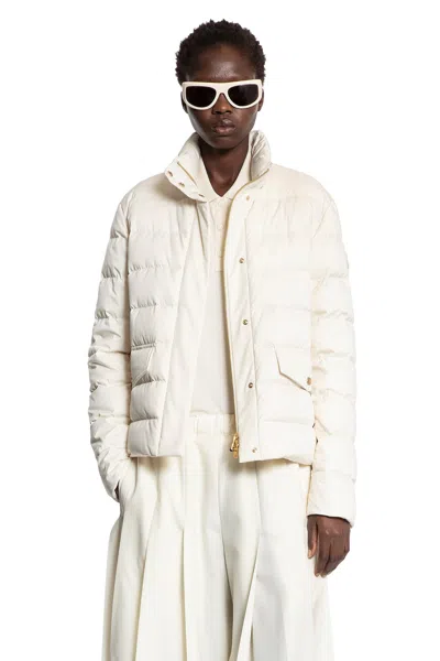 Moncler Woman Off-white Jackets In White