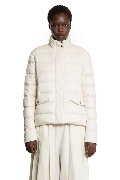 Moncler Woman Off-white Jackets In White
