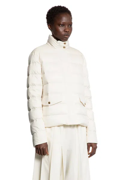 Moncler Woman Off-white Jackets In White