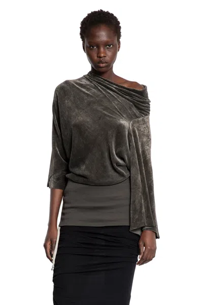 Rick Owens Velvet Cylinder Draped Top