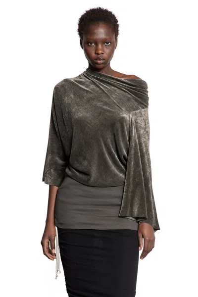 Rick Owens Velvet Cylinder Draped Top