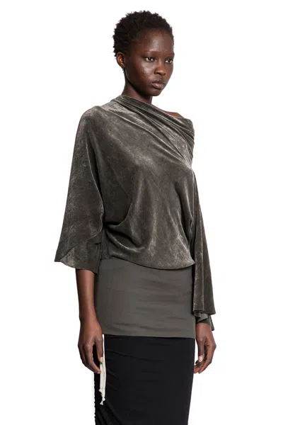 Rick Owens Velvet Cylinder Draped Top