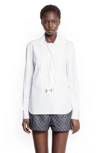 Gucci Shirt With Horsebit In White
