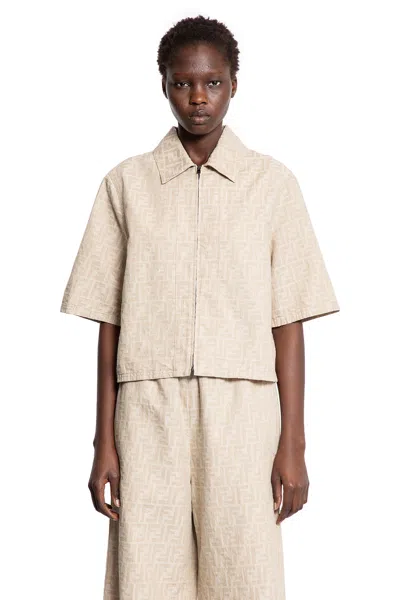 Fendi Woman Beige Shirts