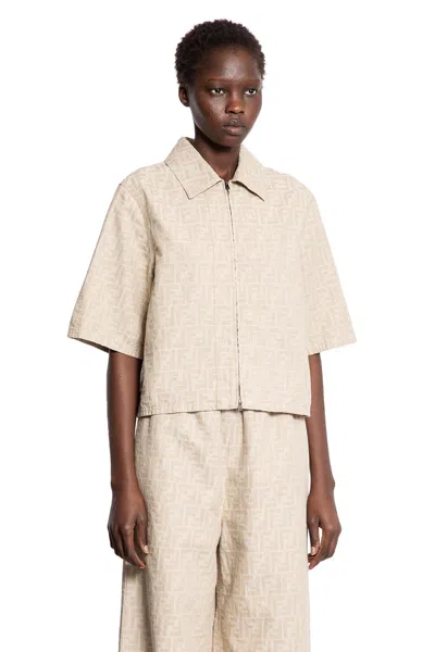 Fendi Woman Beige Shirts