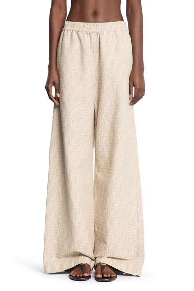 Fendi Ff-jacquard Elasticated-waist Trousers In Neutral