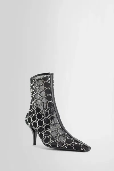 Gucci Gg Crystals-embellished Pointed-toe Ankle Boots