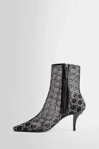 Gucci Gg Crystals-embellished Pointed-toe Ankle Boots