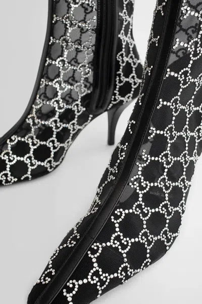 Gucci Gg Crystals-embellished Pointed-toe Ankle Boots