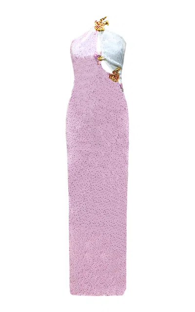 La Fuori Pink Ditsy Polka Dress In Purple