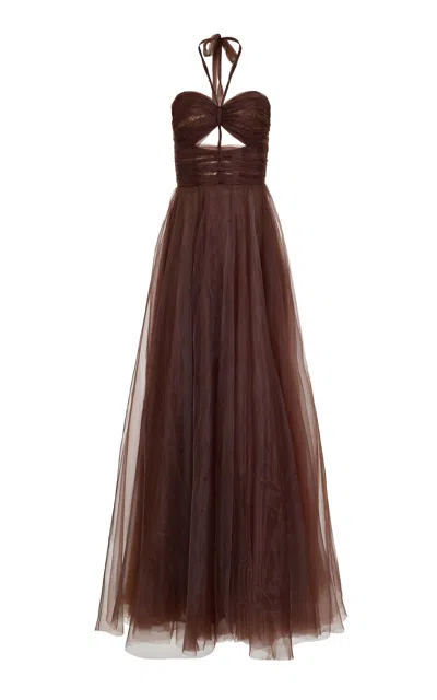 Francesca Miranda Leon Silk Organza Mocca Dress