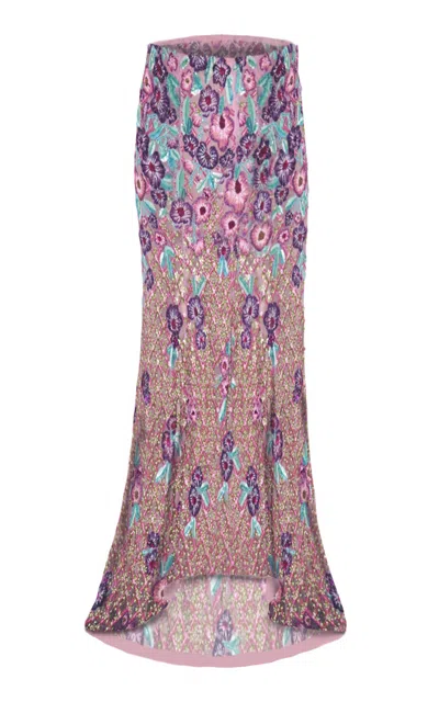 La Fuori Prism Pink Embroidered Skirt