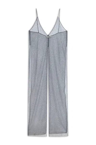 Nocturne Women's Black Anthracite Bead Embroidered Maxi Vest In Gray