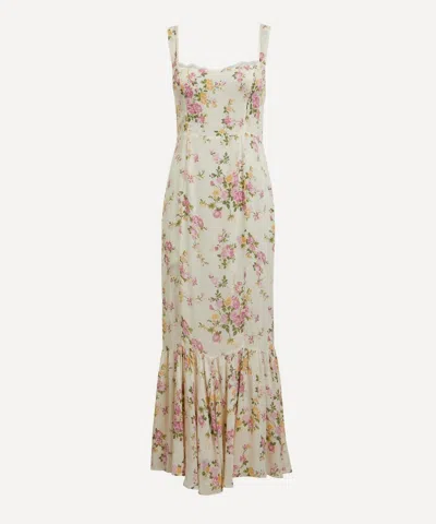 Reformation Womens Posy Irisa Floral Woven Maxi Dress In Neutral