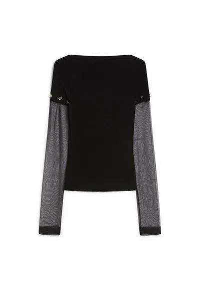 Sportmax Viscose Tight-fitting Sweater In Black
