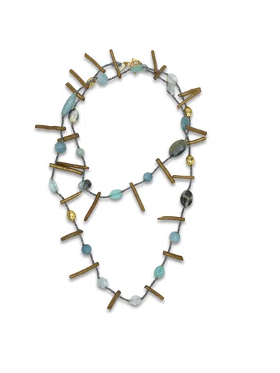 Jaredjamin Women's Blue Beach Dunes Long Necklace
