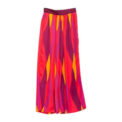 Niza Women's Pink / Purple / Yellow Pants With Waistband And Elastic Waist On The Back And Pocket Samoa P
