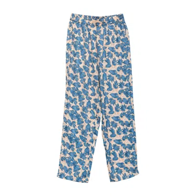 Niza Women's Neutrals / Blue Maikan Pants With Elastic Waist And Pockets