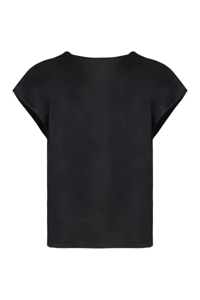 Vince Silk Blouse In Black