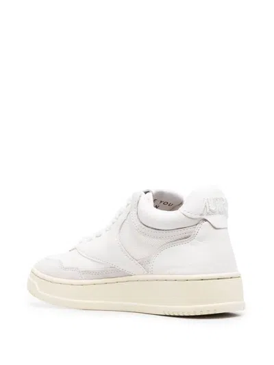 Autry Leather And Fabric Open Mid Sneakers Shoes
