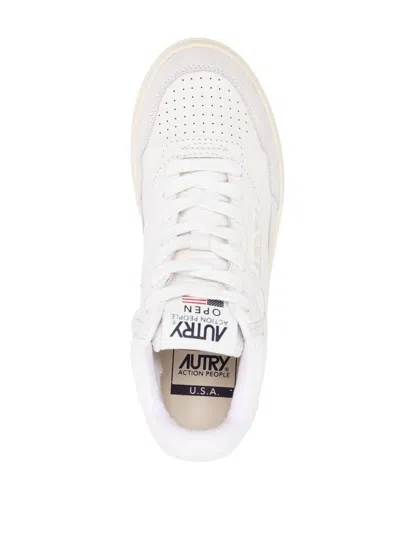 Autry Leather And Fabric Open Mid Sneakers Shoes