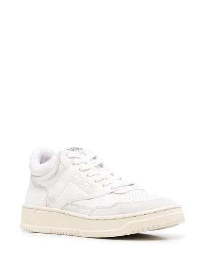 Autry Leather And Fabric Open Mid Sneakers Shoes