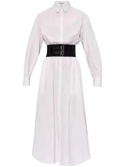 Alaïa Dress Shirt With Belt Clothing In White