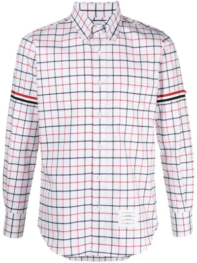 Thom Browne Straight Fir Shirt W/rwb Gg Armband In White
