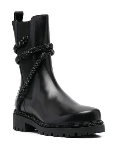 René Caovilla Cleo Ankle Boots With Crystals 25 Shoes