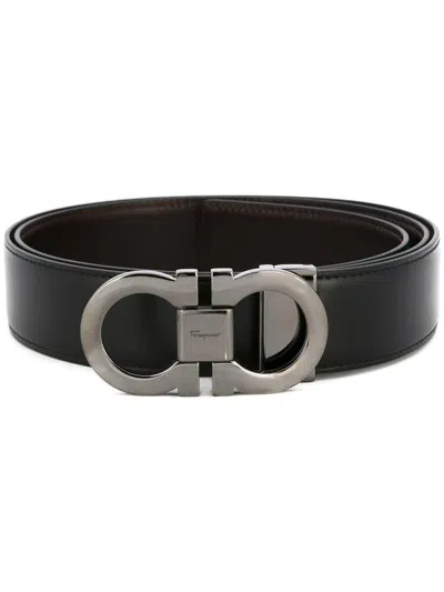 Ferragamo Salvatore  Smooth Leather Reversible Gancini Belt Accessories