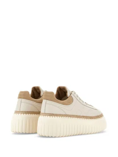 Hogan H-stripes Sneakers Featuring Raffia Stitching