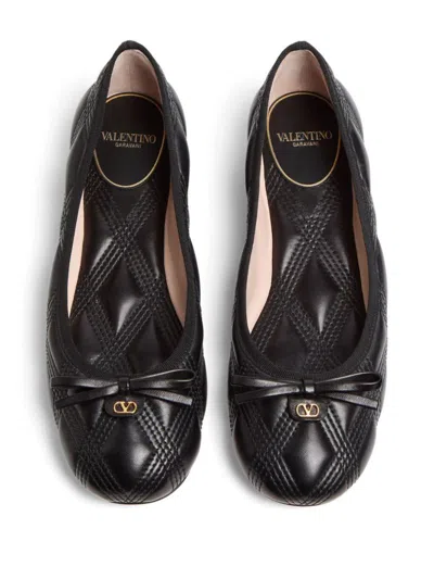 Valentino Garavani Quiltie Ballerina 67 In Quilted Nappa Leather Woman Black 37 In Black