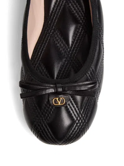 Valentino Garavani Quiltie Ballerina 67 In Quilted Nappa Leather Woman Black 37 In Black