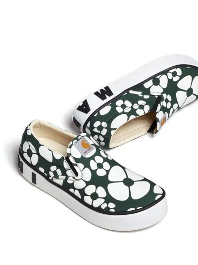 Marni X Carhartt Floral Print Slip On
