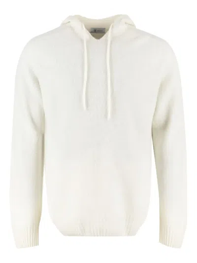 The (alphabet) Wool-blend Hoodie In White