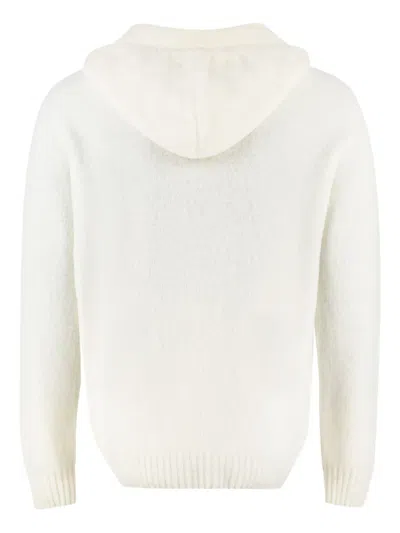 The (alphabet) Wool-blend Hoodie In White