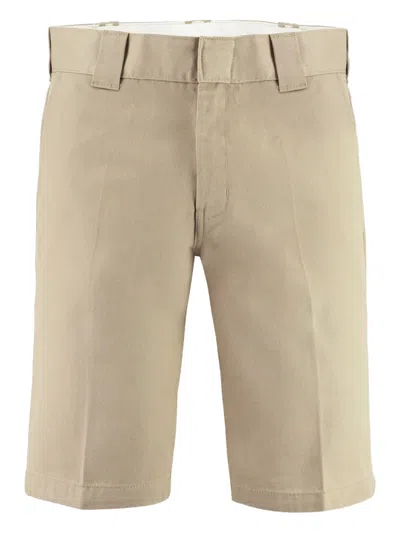 Dickies Slim Fit Cotton Blend Shorts With Pockets In Neutral